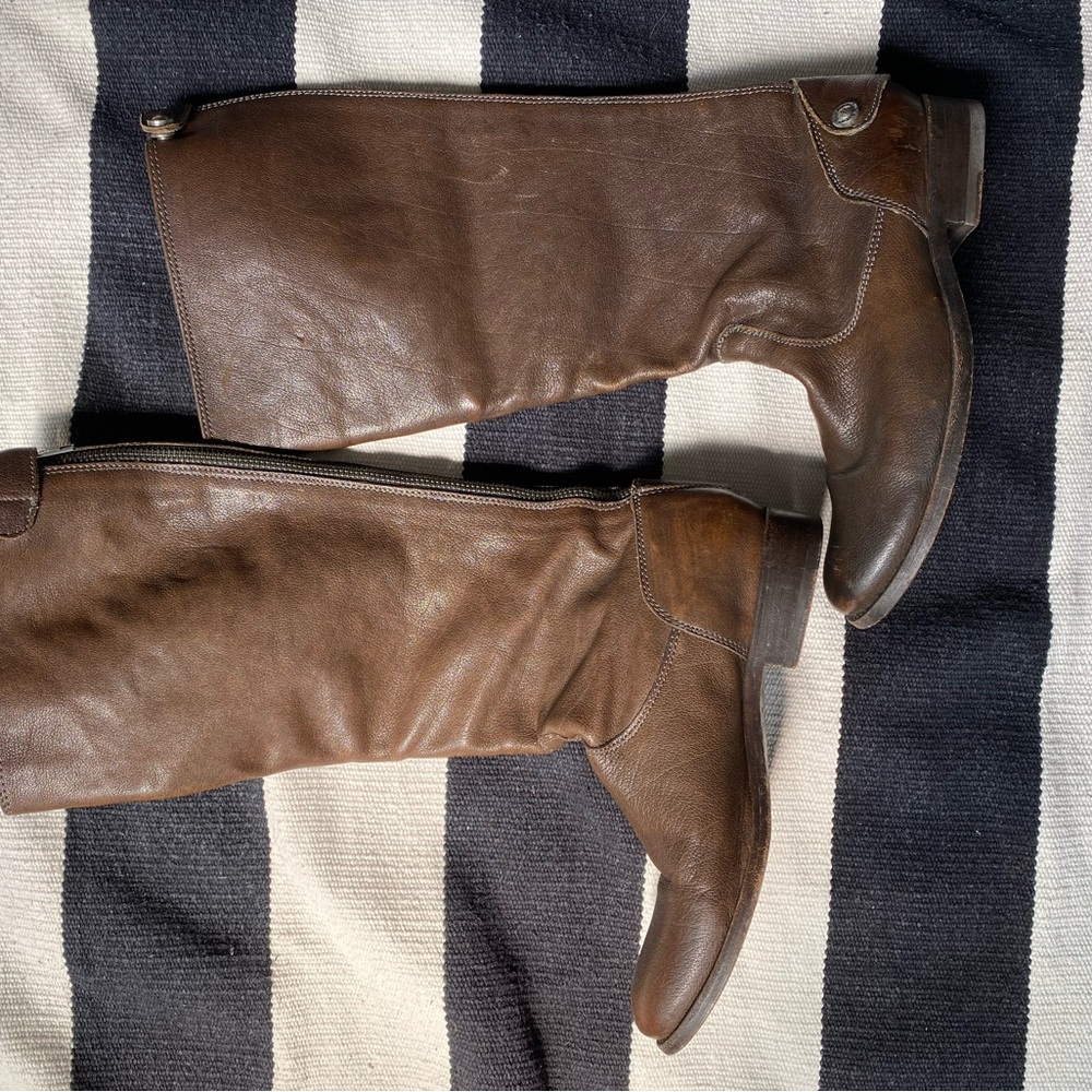 Brown Leather Knee-High Boots
